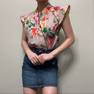 Zara Asymmetrical Tunic Top with Asian Insipiration